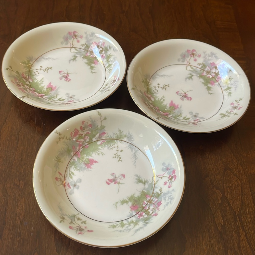Theodore Haviland New York Apple Blossom set of 3 berry or dessert bowls 5”